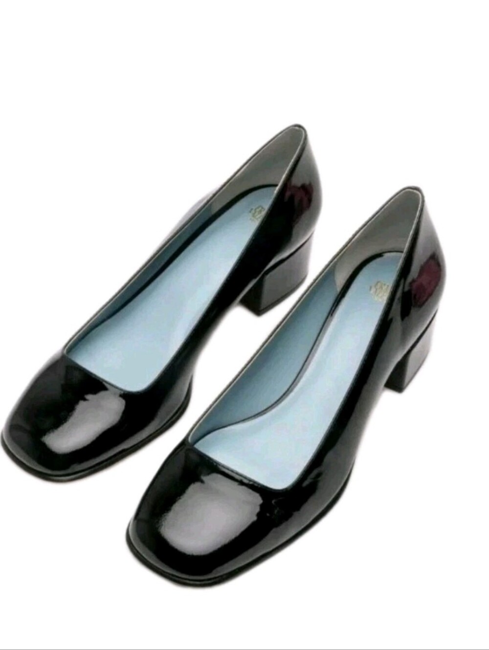 FRANCES VALENTINE DOLL PUMP Black Patent Leather Shoes Womens 6.5B New.